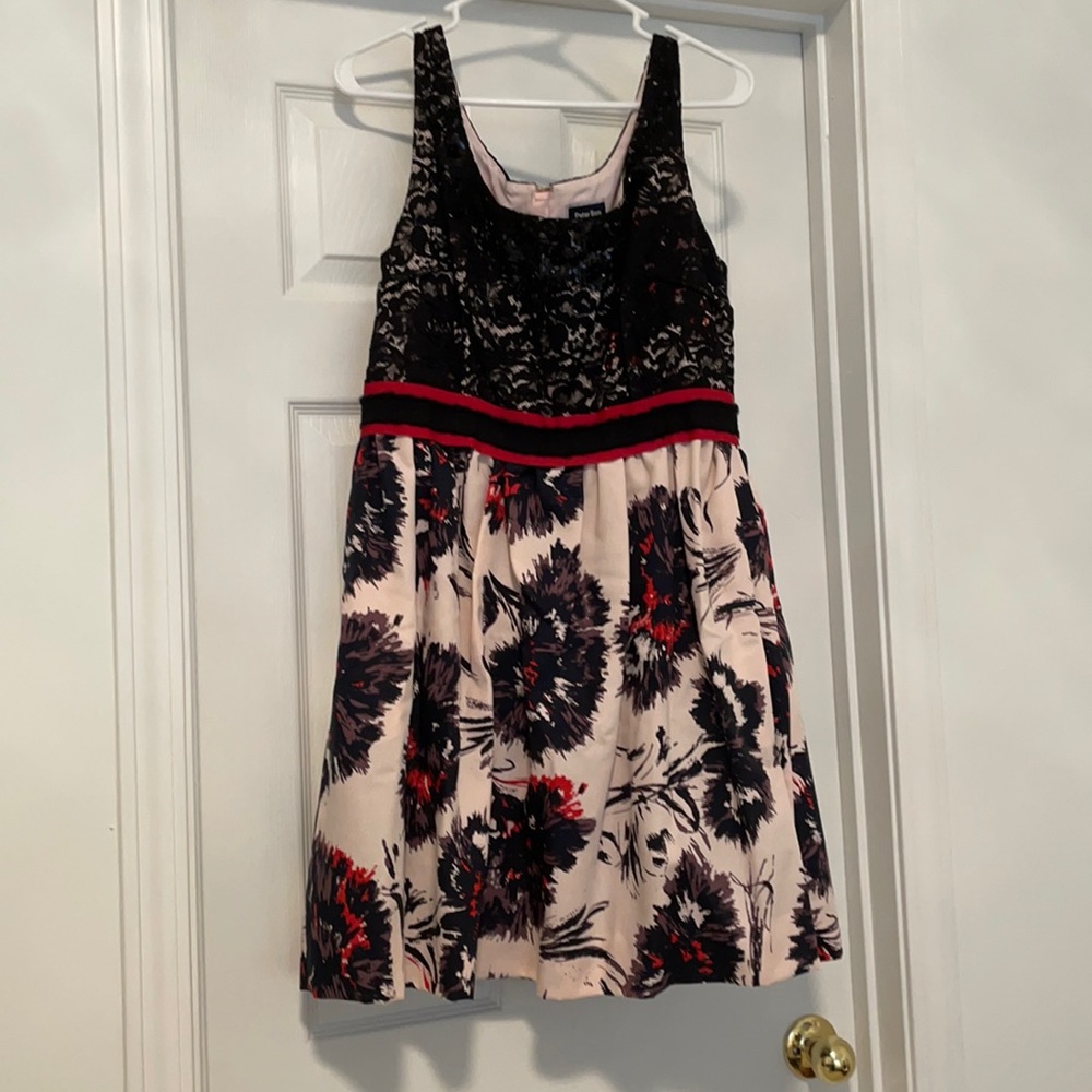 Gorgeous black, red, and pink Anthropologie dress